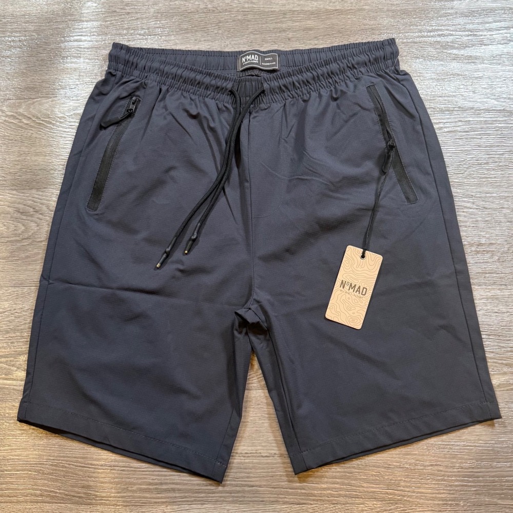 Nomad by Craft + Flow Mens Performance Shorts Dark Gray‎ Elastic Waist Small